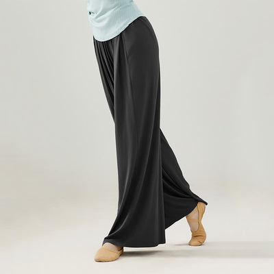 Olivenorma Modal Bequeme Drape Yoga Dance Gerade Hose - Schwarz - 2XL - image 23