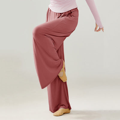 Olivenorma Modal Bequeme Drape Yoga Dance Gerade Hose - Rosenrot - 2XL - image 15