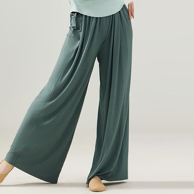 Olivenorma Modal Bequeme Drape Yoga Dance Gerade Hose - Graugrün - 2XL - image 26