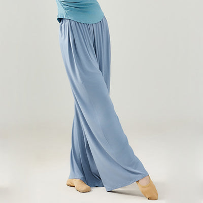 Olivenorma Modal Bequeme Drape Yoga Dance Gerade Hose - Blau - 2XL - image 7