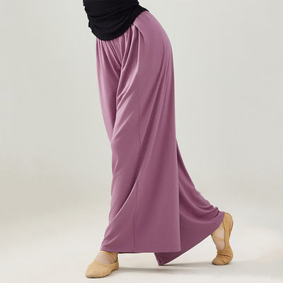 Olivenorma Modal Bequeme Drape Yoga Dance Gerade Hose - Dunkelviolett - 2XL - image 16