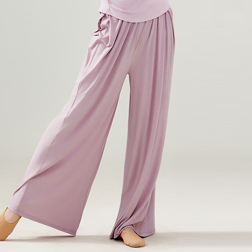 Olivenorma Modal Bequeme Drape Yoga Dance Gerade Hose - Hellviolett - 2XL - image 17