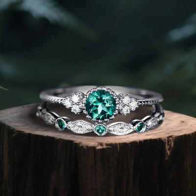 Olivenorma Nemesis Duo Ring - Smaragd - US 10 - image 1
