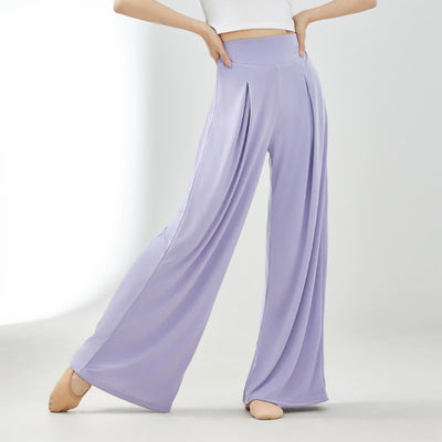 Olivenorma Cuprammonium Rayon Drape Yoga Dance Wide-Leg-Hose - Lila - XL - image 9