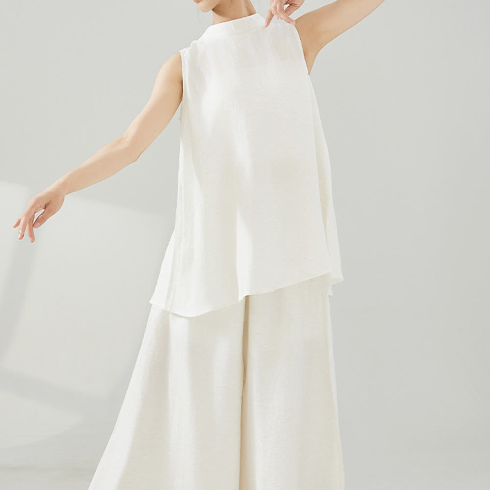 Olivenorma – Drapierte Yoga-Hose aus Viskose mit weitem Bein - image 3