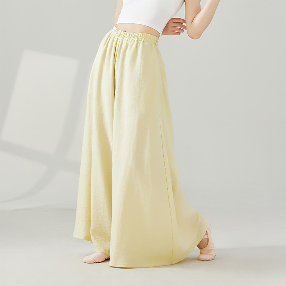 Olivenorma – Drapierte Yoga-Hose aus Viskose mit weitem Bein - Gelb - Einheitsgröße - image 8