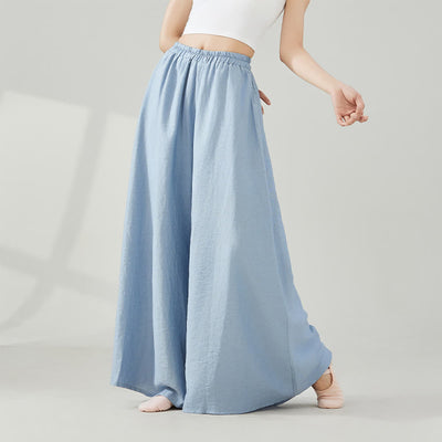 Olivenorma – Drapierte Yoga-Hose aus Viskose mit weitem Bein - Blau - Einheitsgröße - image 4