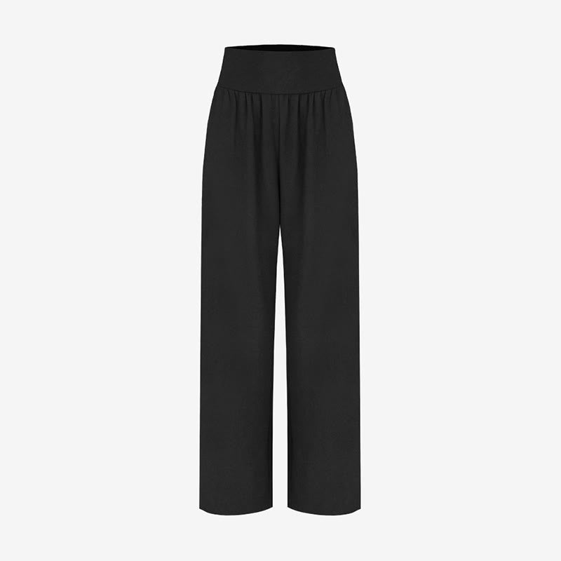 Olivenormafor Jogginghose mit hoher Taille und lockerer Passform, Yogahose mit weitem Bein - image 8