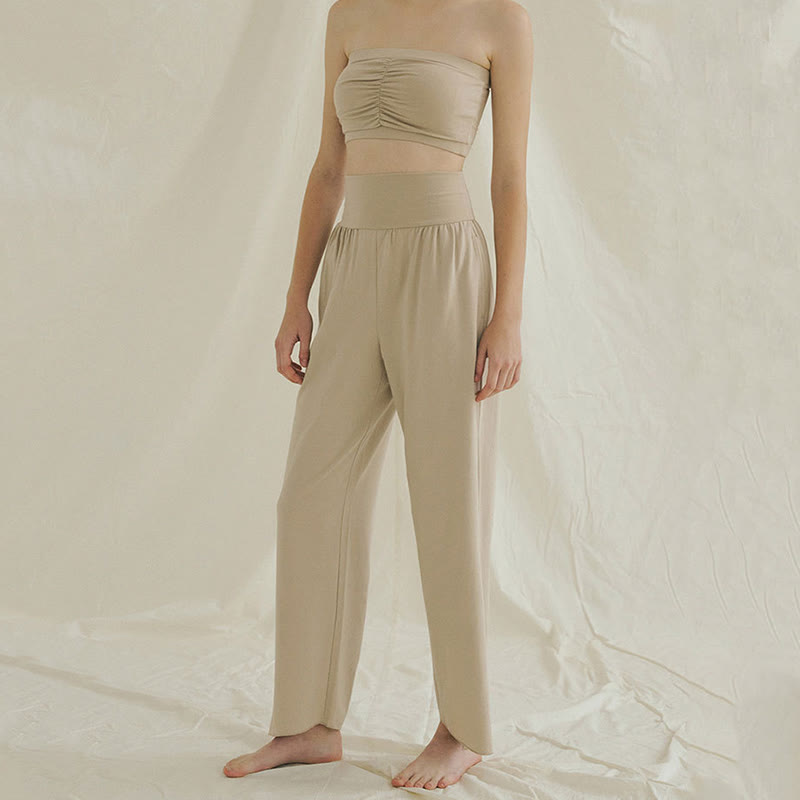 Olivenormafor Jogginghose mit hoher Taille und lockerer Passform, Yogahose mit weitem Bein - image 23