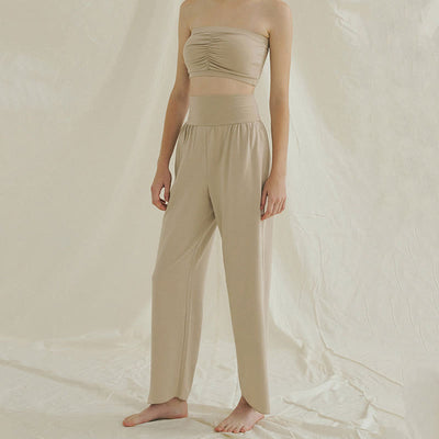 Olivenormafor Jogginghose mit hoher Taille und lockerer Passform, Yogahose mit weitem Bein - image 23