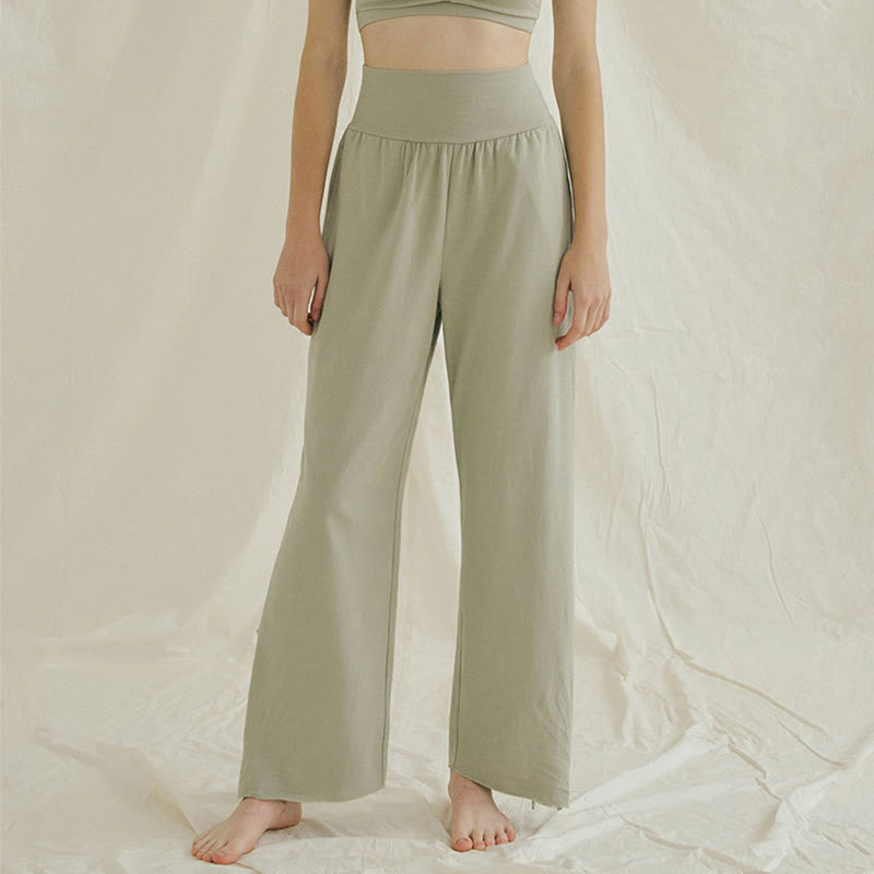 Olivenormafor Jogginghose mit hoher Taille und lockerer Passform, Yogahose mit weitem Bein - image 16