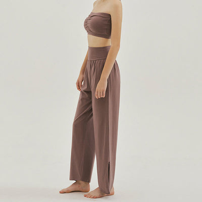 Olivenormafor Jogginghose mit hoher Taille und lockerer Passform, Yogahose mit weitem Bein - image 4