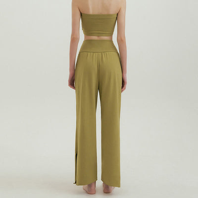 Olivenormafor Jogginghose mit hoher Taille und lockerer Passform, Yogahose mit weitem Bein - image 38