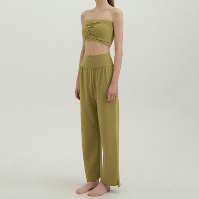 Olivenormafor Jogginghose mit hoher Taille und lockerer Passform, Yogahose mit weitem Bein - image 37