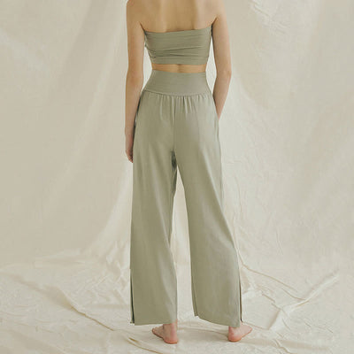 Olivenormafor Jogginghose mit hoher Taille und lockerer Passform, Yogahose mit weitem Bein - image 17