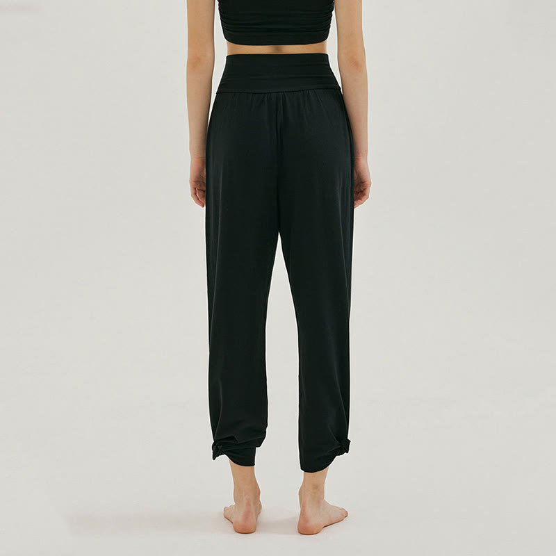 Olivenormafor Jogginghose mit hoher Taille und lockerer Passform, Yogahose mit weitem Bein - image 9