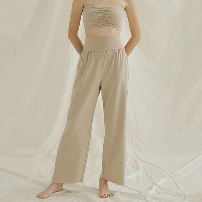 Olivenormafor Jogginghose mit hoher Taille und lockerer Passform, Yogahose mit weitem Bein - image 22