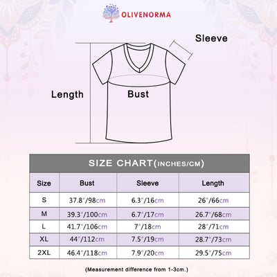 Olivenorma PEACE & LOVE Schmetterling Kurzarm-T-Shirt mit V-Ausschnitt aus Baumwolle - image 7