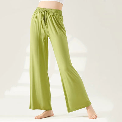 Olivenorma Modal Yogahose mit geradem Bein und weitem Bein - Grün - XL - image 11
