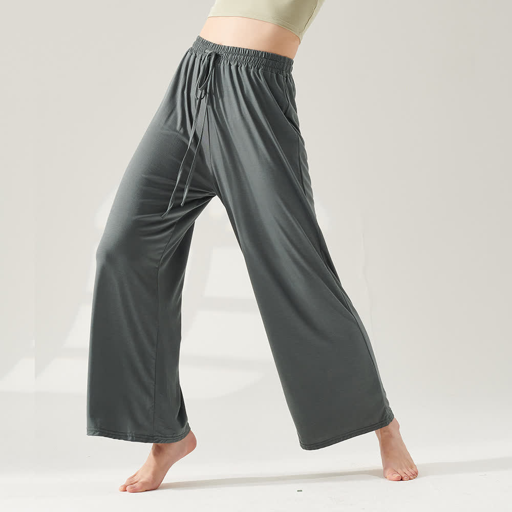 Olivenorma Modal Yogahose mit geradem Bein und weitem Bein - image 13