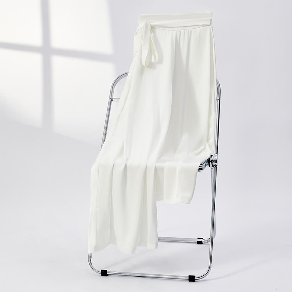 Olivenorma Polyester Fließende, lockere Yogahose mit weitem Bein - Weiß - XL - image 16
