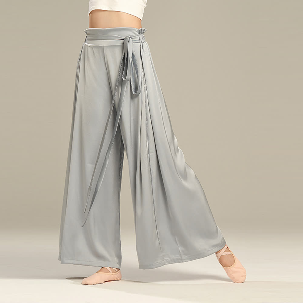 Olivenorma Polyester Fließende, lockere Yogahose mit weitem Bein - image 10