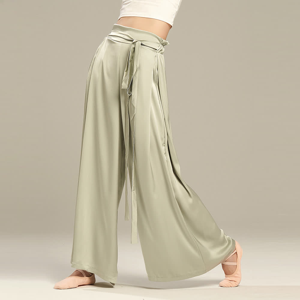 Olivenorma Polyester Fließende, lockere Yogahose mit weitem Bein - image 6