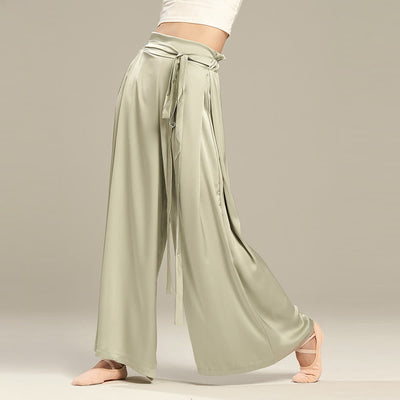Olivenorma Polyester Fließende, lockere Yogahose mit weitem Bein - image 6
