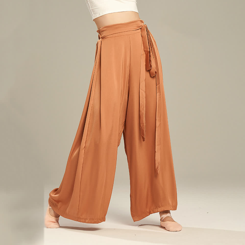 Olivenorma Polyester Fließende, lockere Yogahose mit weitem Bein - image 14