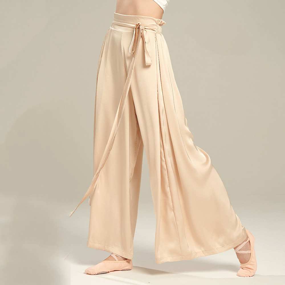Olivenorma Polyester Fließende, lockere Yogahose mit weitem Bein - image 4