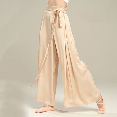 Olivenorma Polyester Fließende, lockere Yogahose mit weitem Bein - image 4