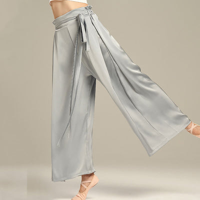 Olivenorma Polyester Fließende, lockere Yogahose mit weitem Bein - image 12