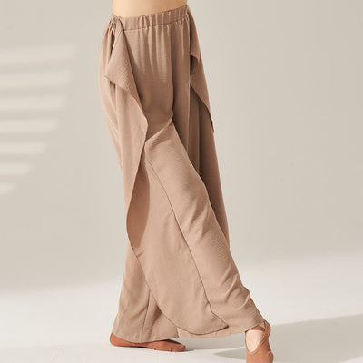 Olivenorma Polyester Fließende, elastische Yogahose mit weitem Bein - image 8