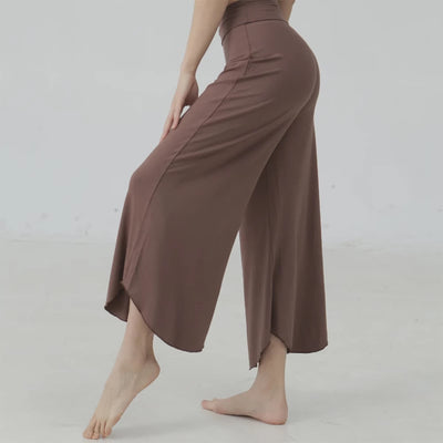 Olivenorma Einfarbige hoch taillierte Damen-Yogahose mit ausgestelltem Bein  - Schwarz - L - image 6
