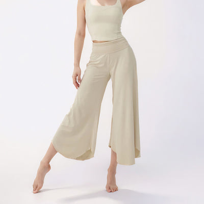 Olivenorma Einfarbige hoch taillierte Damen-Yogahose mit ausgestelltem Bein  - image 3