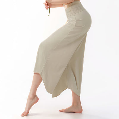 Olivenorma Einfarbige hoch taillierte Damen-Yogahose mit ausgestelltem Bein  - image 2