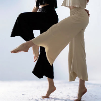 Olivenorma Einfarbige hoch taillierte Damen-Yogahose mit ausgestelltem Bein  - image 7