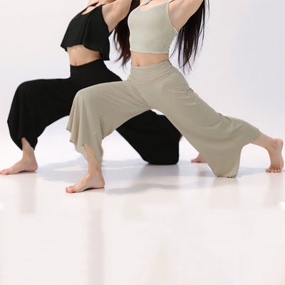 Olivenorma Einfarbige hoch taillierte Damen-Yogahose mit ausgestelltem Bein  - image 8