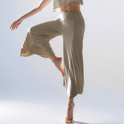 Olivenorma Einfarbige hoch taillierte Damen-Yogahose mit ausgestelltem Bein  - image 4