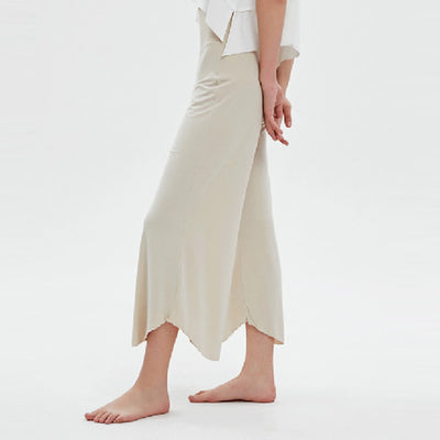 Olivenorma – Einfarbige Yogahose mit hoher Taille und weitem Bein, lockerer Schlag - image 6