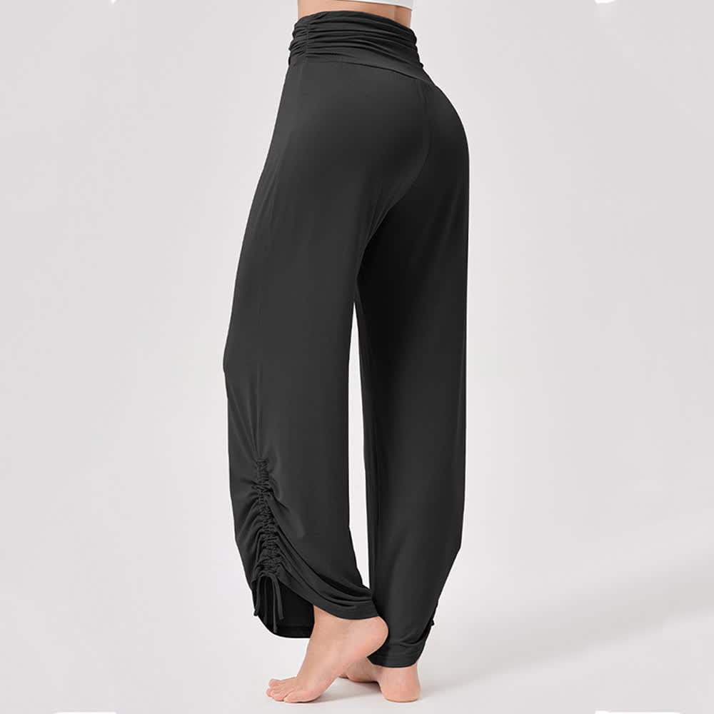 Olivenorma – Yogahose aus Viskose mit hoher Taille und lockerer Passform und Raffung - image 28