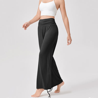 Olivenorma – Yogahose aus Viskose mit hoher Taille und lockerer Passform und Raffung - image 31