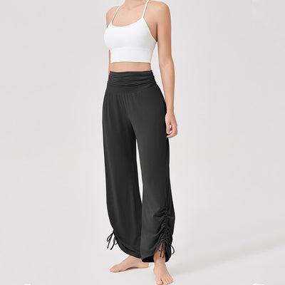 Olivenorma – Yogahose aus Viskose mit hoher Taille und lockerer Passform und Raffung - image 30