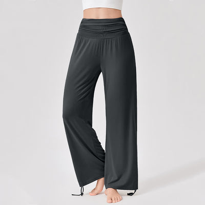 Olivenorma – Yogahose aus Viskose mit hoher Taille und lockerer Passform und Raffung - Grau - XL - image 33