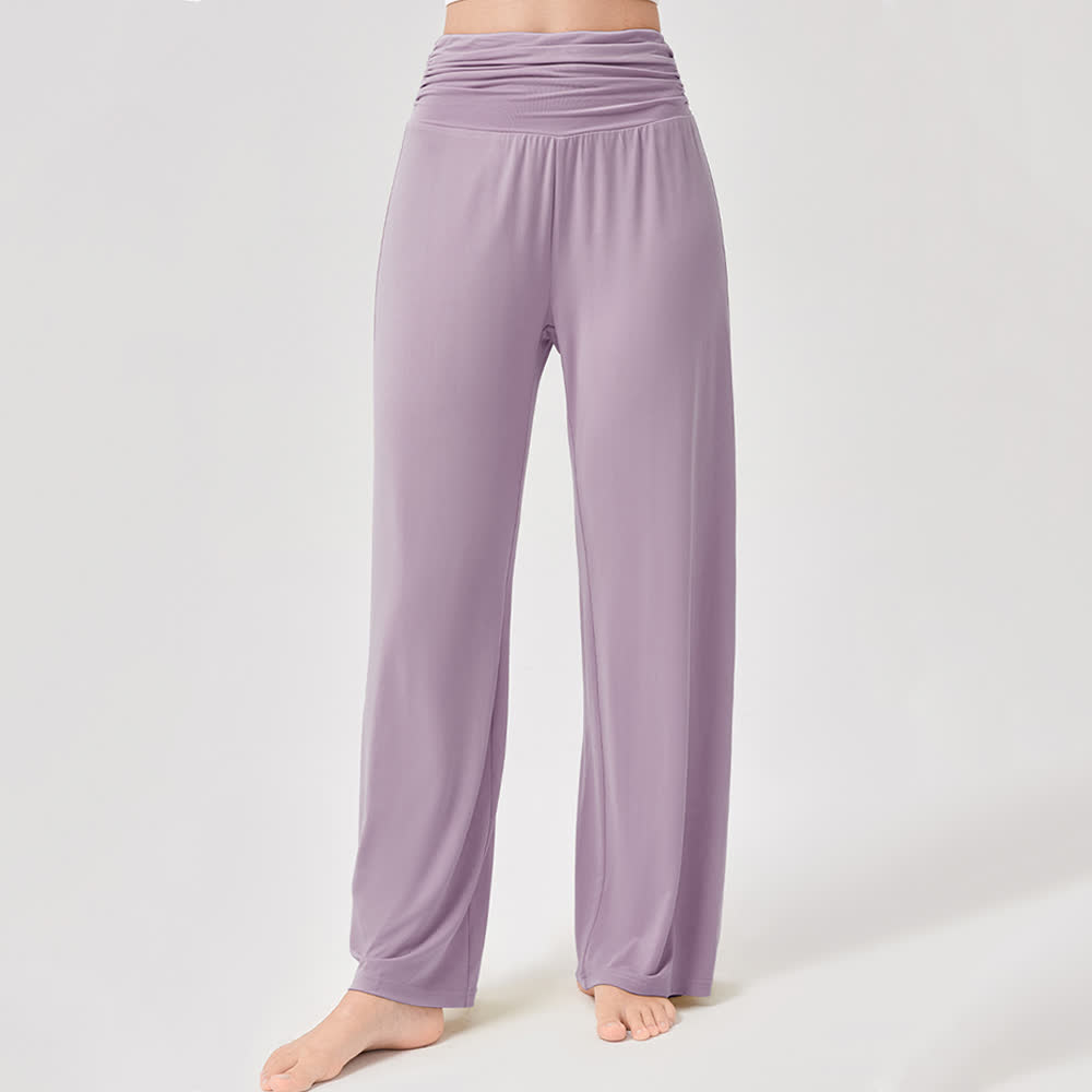 Olivenorma – Yogahose aus Viskose mit hoher Taille und lockerer Passform und Raffung - image 19