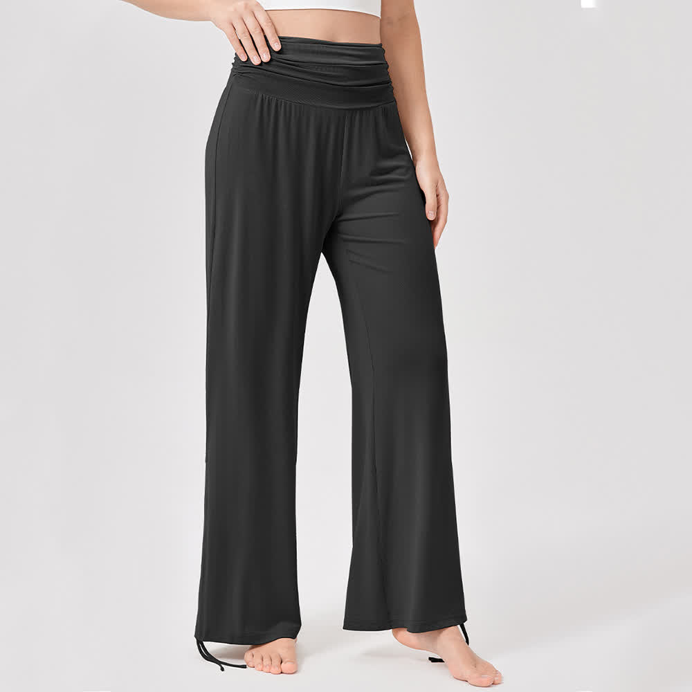 Olivenorma – Yogahose aus Viskose mit hoher Taille und lockerer Passform und Raffung - image 32