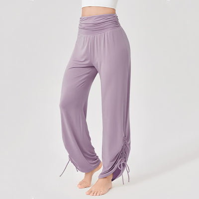 Olivenorma – Yogahose aus Viskose mit hoher Taille und lockerer Passform und Raffung - image 18