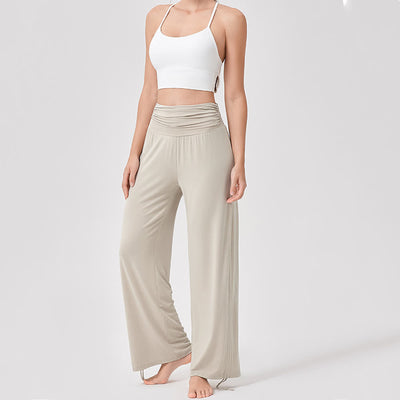 Olivenorma – Yogahose aus Viskose mit hoher Taille und lockerer Passform und Raffung - image 6