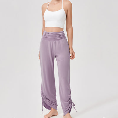 Olivenorma – Yogahose aus Viskose mit hoher Taille und lockerer Passform und Raffung - image 21