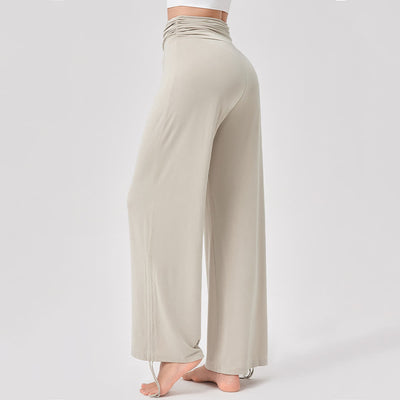 Olivenorma – Yogahose aus Viskose mit hoher Taille und lockerer Passform und Raffung - image 2